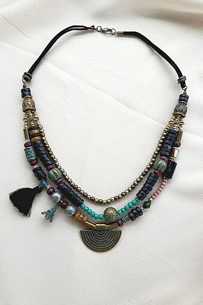PETEK AKSESUAR Ethnic Bohemian Ra Tasseled Multiple Design Necklace