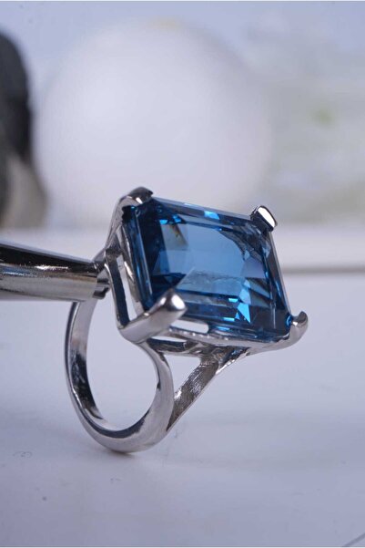 Aksesuaring London Blue Topaz Gümüş Yüzük