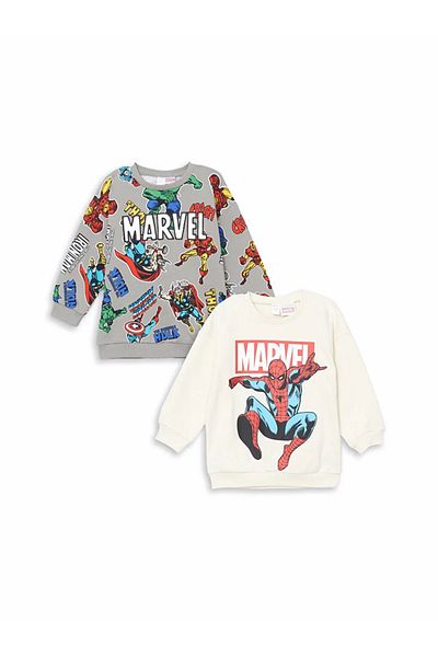 LC Waikiki Lcw Kids Beige Spiderman Printed Boys' Sweatshirt 2-Piece