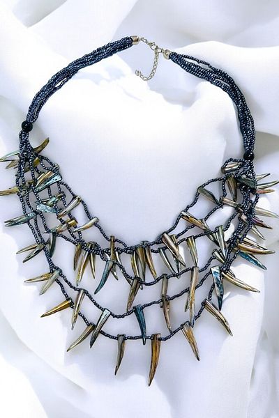 PETEK AKSESUAR DESIGN NATURAL STAR SEDEF MULTI BEAD NECKLACE