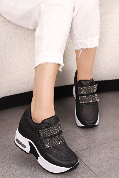 kajal ayakkabı MDLN 2615 Pantofi sport casual cu detaliu cu velcro cu strasuri