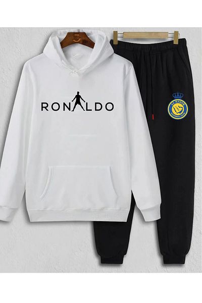 Pisa Art Al Nassr X Cristiano Ronaldo 7 Special Design Hooded Sweatshirt & Sweatpants 2-Piece Combo