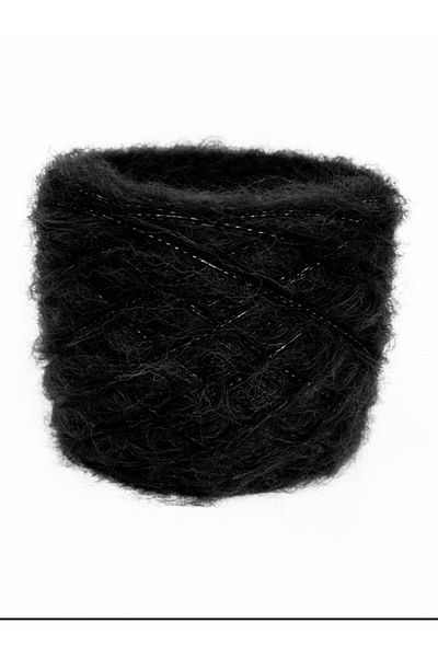göçer Black Moherakrylic Plain Color Hand Knitting Lanyard Balls 100 Gr