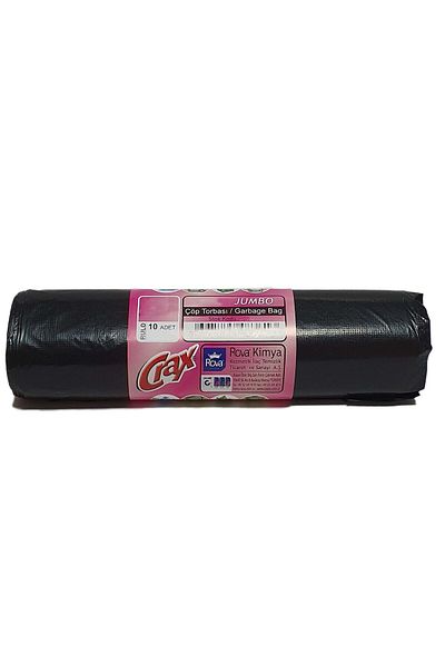 CRAX Standard Jumbo Size Garbage Bag Black 10 Pieces (30 Rolls)