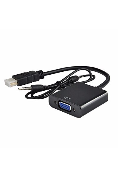 CNL Hdmi to Vga Kablo Monitör Tv Çevirici Dönüştürücü Kablo + Ses Kablo Destekli