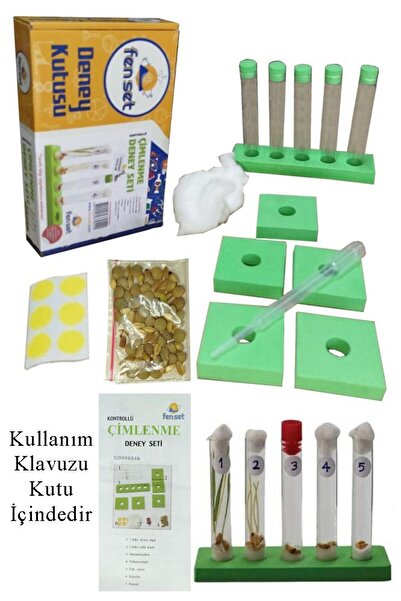 Artlantis Çimlenme Deney Seti 1 Paket Kontrollü Çimlenme Deney Seti 5 Adet Deney Tüpü Tıpa Deney Tüp Standı To