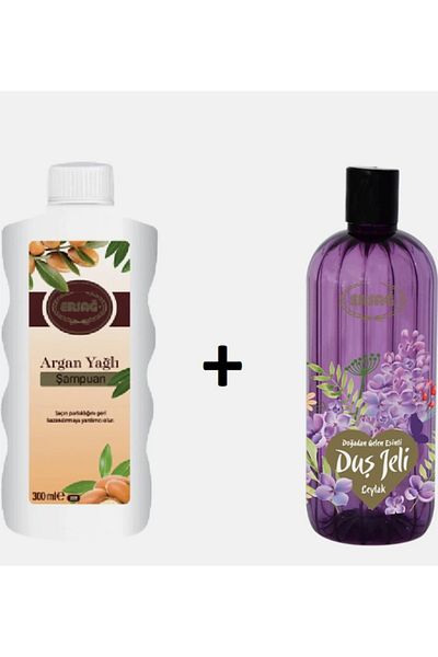 Ersağ Ersağ Argan Oil Shampoo 300 ml + Lila Shower Gel 500 ml