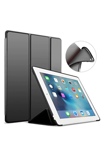 UnDePlus Apple Ipad 9. 8. 7. Nesil 10.2" Kılıf Arkası Silikon Smart Case 2019 2020 2021 Siyah