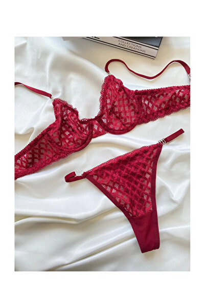 ARONA Бродиран комплект с дантелена сутиен