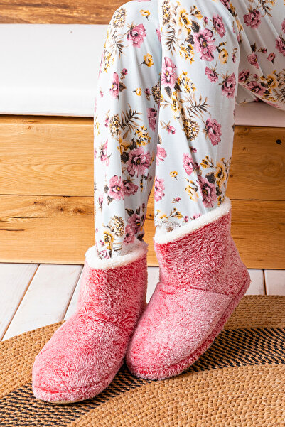 Golder Γυναικείες μπότες για το σπίτι Panduf Χειμερινά παπούτσια για το σπίτι με εφέ μαλακή αθόρυβη σόλα RED0001