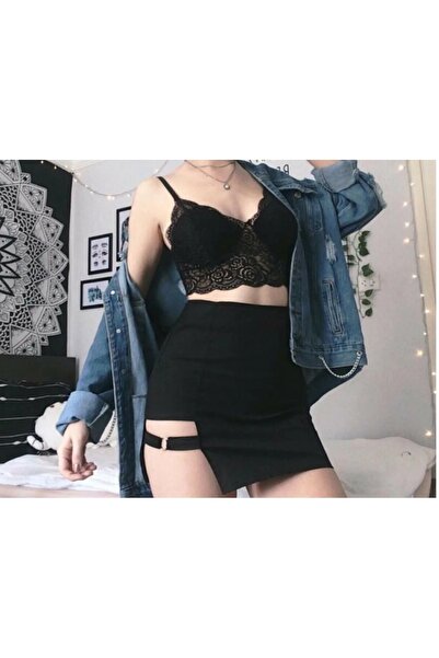 MAROVOAY Ring Detailed Mini-Slit Skirt