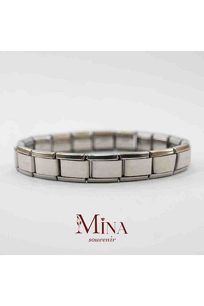 Mina Souvenir Steel Charm Bracelet with Lettering Men's and Women's Steel Bracelet