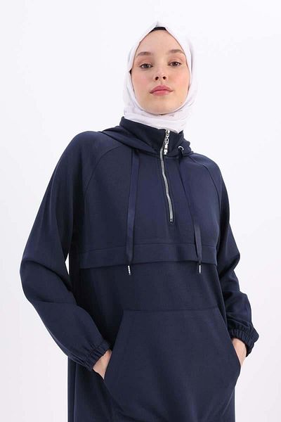 ALLDAY Indigo-Front Robe Double Sweat Tunic