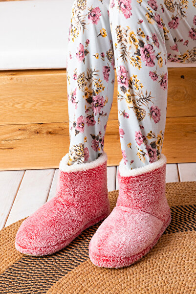 Golder Γυναικείες μπότες για το σπίτι Panduf Χειμερινά παπούτσια για το σπίτι με εφέ μαλακή αθόρυβη σόλα RED0001