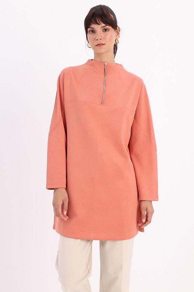 ALLDAY Salmon-Right Collar Robe Tunic