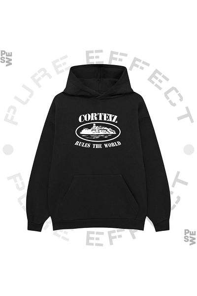 PURE EFFECT CORTEIZ RULES THE WORLD ΤΥΠΩΜΕΝΟ ΠΟΛΥ ΜΕΓΕΘΟΣ UNISEX 100% ΒΑΜΒΑΚΙ ΦΟΥΤΕΡ ΦΟΥΤΕΡ ΦΟΥΤΕΡ ΦΟΥΤΕΡ που αναπνέει