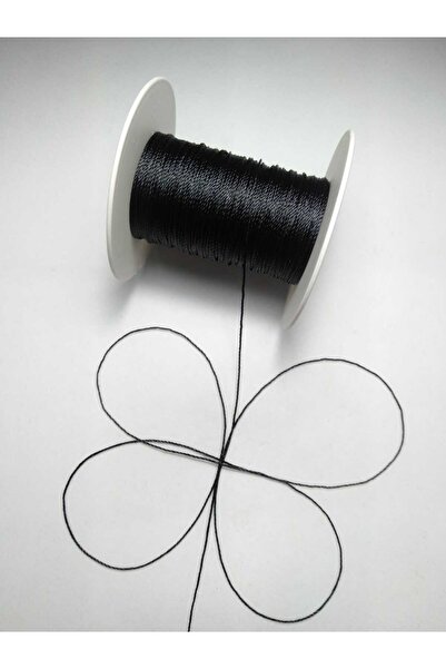 Eskişehir hobi sanat Σχοινί 25 μέτρων μαύρο χάντρες προσευχής - 0,6 mm