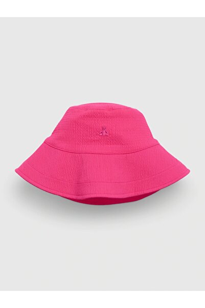 GAP Bebek Koyu Pembe Brannan Bear İşlemeli Dokulu Bucket Şapka