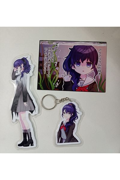 nihonwosekai Hatsune Miku Pjsekai Πολύχρωμο Anime Σετ σελιδοδεικτών με μπρελόκ με επικάλυψη πλαστικοποίησης PVC