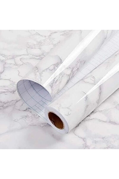 CT STONES White Marble Patterned Adhesive Countertop Foil (3 Mt.X 60 cm)