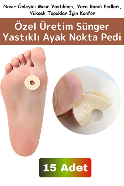 ANI OFİS KIRTASİYE A K 15 adet Ayak Bakım Pedleri, Lateks Köpük Parmak Koruyucuları, Nasır Önleyici Mısır Yastıkları