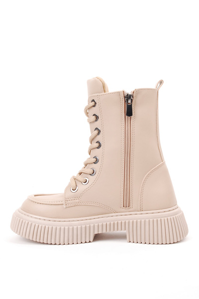 Rıdvan Çelik Girl's Thick Sole Cold-Proof Lace-Up and Zippered Boots