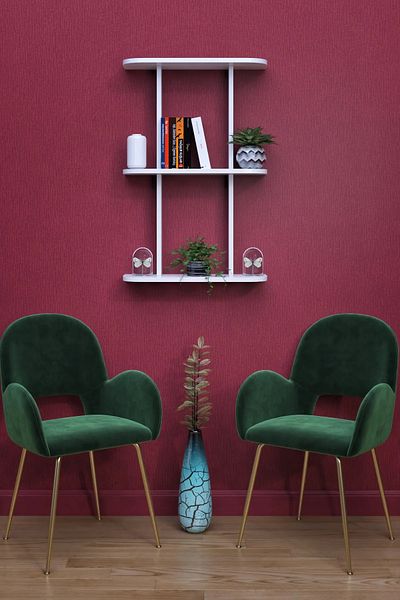 moka park avm 2-Shelf Wall Mounted Rectangular Multi-Purpose Wall Shelf