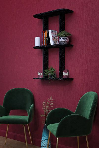 moka park avm 2-Shelf Wall Mounted Rectangular Multi-Purpose Wall Shelf