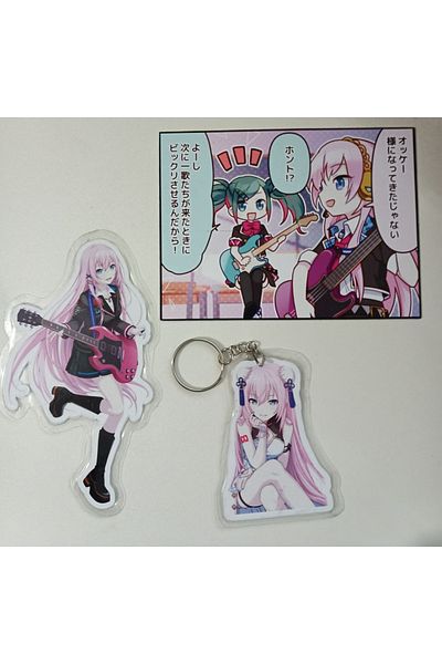 nihonwosekai Hatsune Miku Pjsekai Πολύχρωμο Anime Σετ σελιδοδεικτών με μπρελόκ με επικάλυψη πλαστικοποίησης PVC