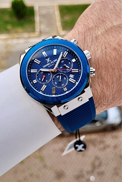 Daniel Klein Kasası Gümüş Kordonu Lacivert Renk İç Göstergeleri Aktif Erkek K...