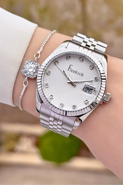 Freelook Metalik Renk 2 Yıl Garantili Kadın Kol Saati ve Bileklik