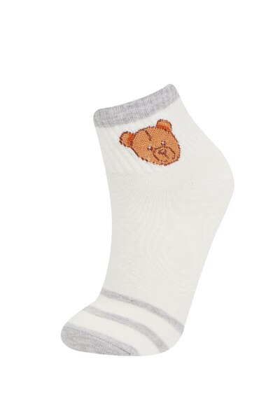 DeFacto Women's 3-Piece Cotton Booties Socks D1019Axns