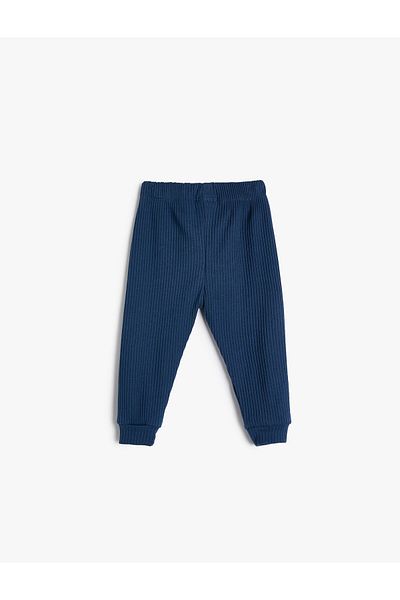 Koton Textured Basic Sweatpants - Tie-Up Waist Design