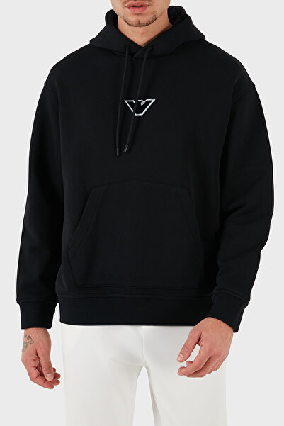 Emporio Armani 100% Cotton Logo Regular Fit Hooded Sweat Men's Sweat 6D1M93 1...