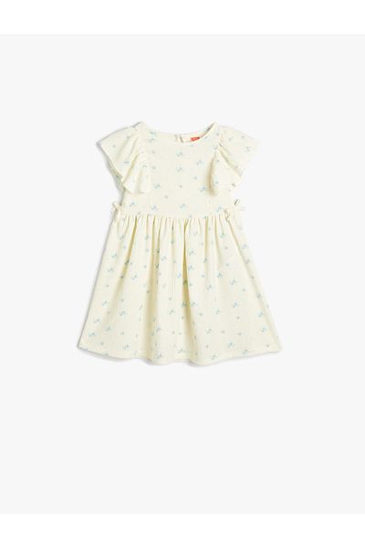 Koton Floral φόρεμα αμάνικο με υφή