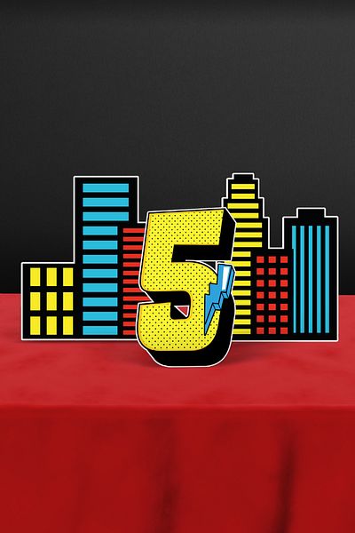 Hey Parti Superhero Themed 3-Piece 5-Year-Old Table Decoration