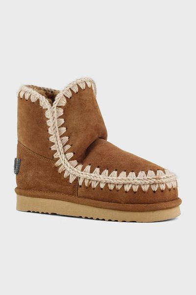 Mou Genuine Leather Eskimo Boots with Glitter Logo Detail - Stitched Boots Mu.Fw 101050 A Cog