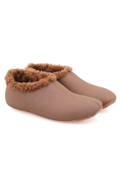 Desa Women's Brown Fluffy Wool Booties