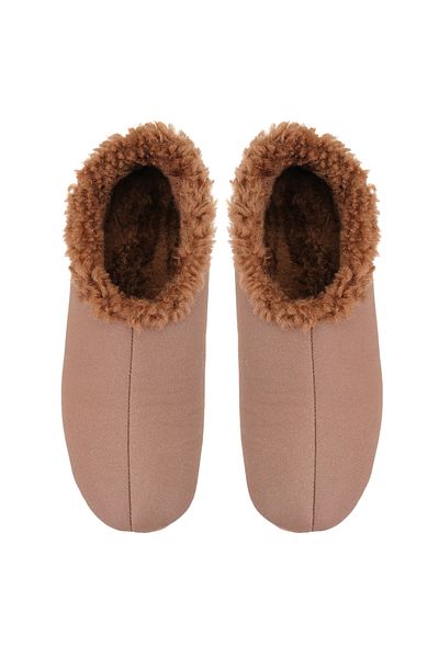 Desa Women's Brown Fluffy Wool Booties