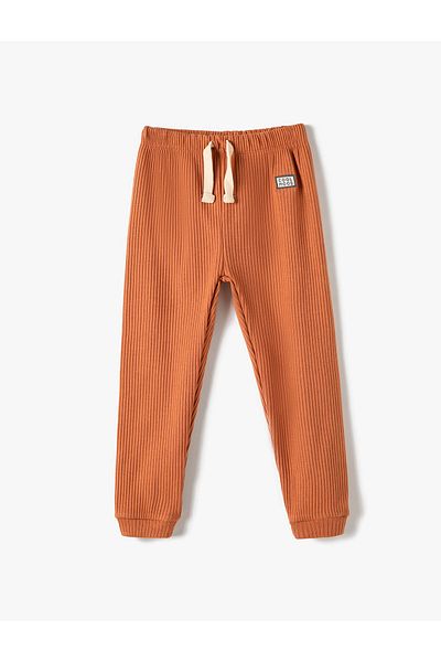 Koton Textured Basic Sweatpants - Tie-Up Waist Design