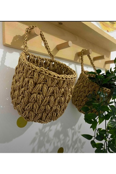Desingadd Dekoratif Bohem Örgü Sepet