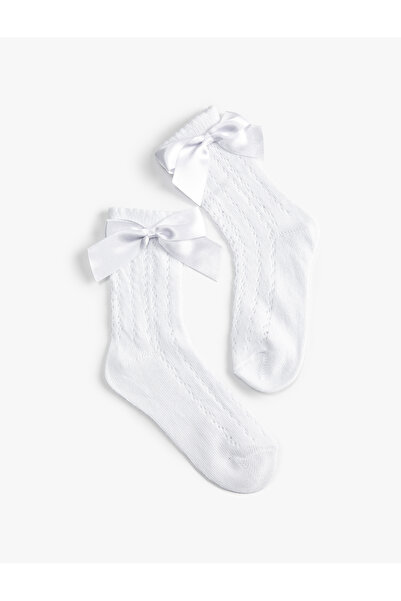 Koton Чорапи под коляното с панделка, дълги, от памучна смес, с текстура