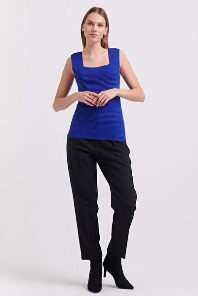 ON Модний блуз із квадратним вирізом, без рукавів, з флісовою підкладкою