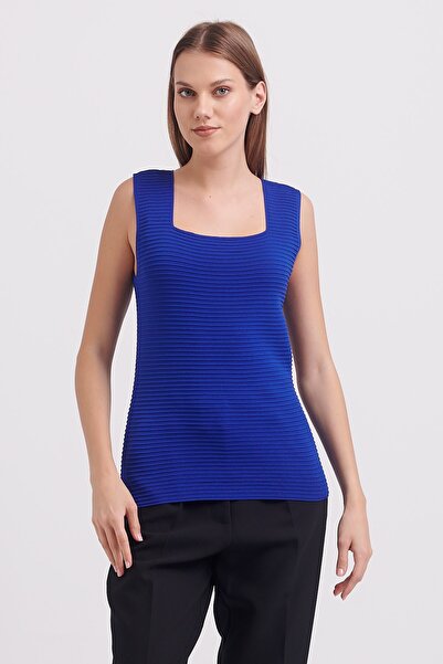 ON Модний блуз із квадратним вирізом, без рукавів, з флісовою підкладкою