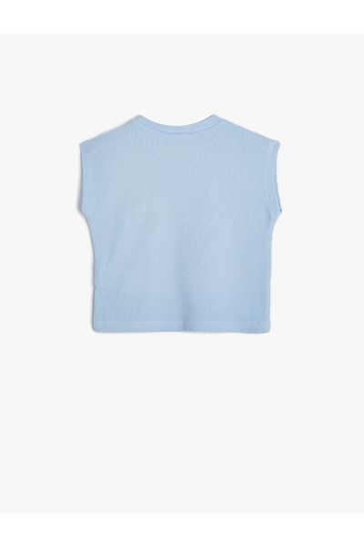 Koton Tricou din bumbac cu gât crew - texturat și cu detalii de broderie