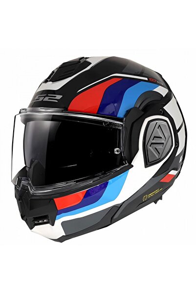LS2 ADVANT SPORT ÇENE AÇILIR KASK SİYAH-MAVİ-KIRMIZI-BEYAZ