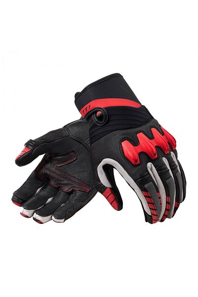 Revit Energy Summer Leather Gloves Black-Neon Red