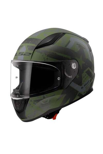 LS2 RAPID 2 THUNDER BIRDS KAPALI KASK MAT YEŞİL - SİYAH - GRİ