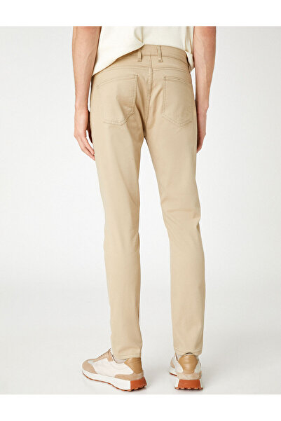 Koton Basic Gabardine Trousers with Buttons and Pocket Detail