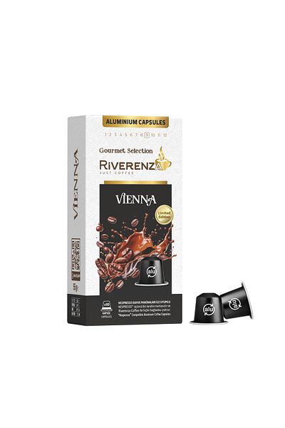 Riverenza Vienna Coffee 10 Capsules - Nespresso ®   Compatible, Aluminum Capsule